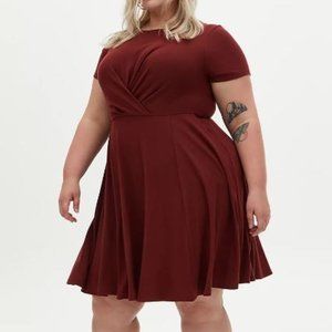 Torrid rust red skater dress.